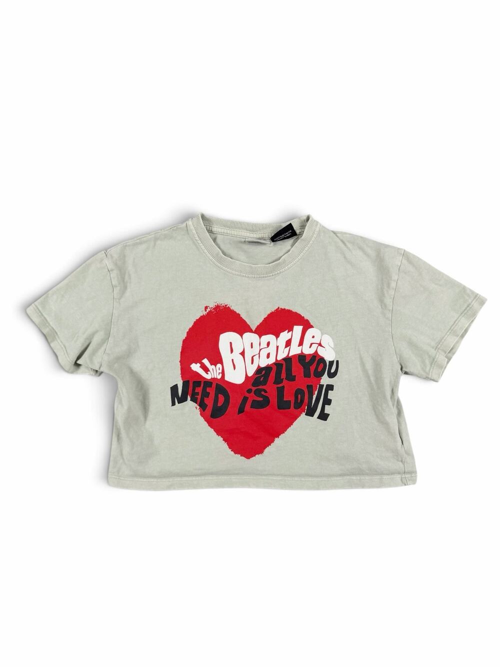 Zara Girls The Beatles All You Need Is Love Cropped Graphic Tee 6-7